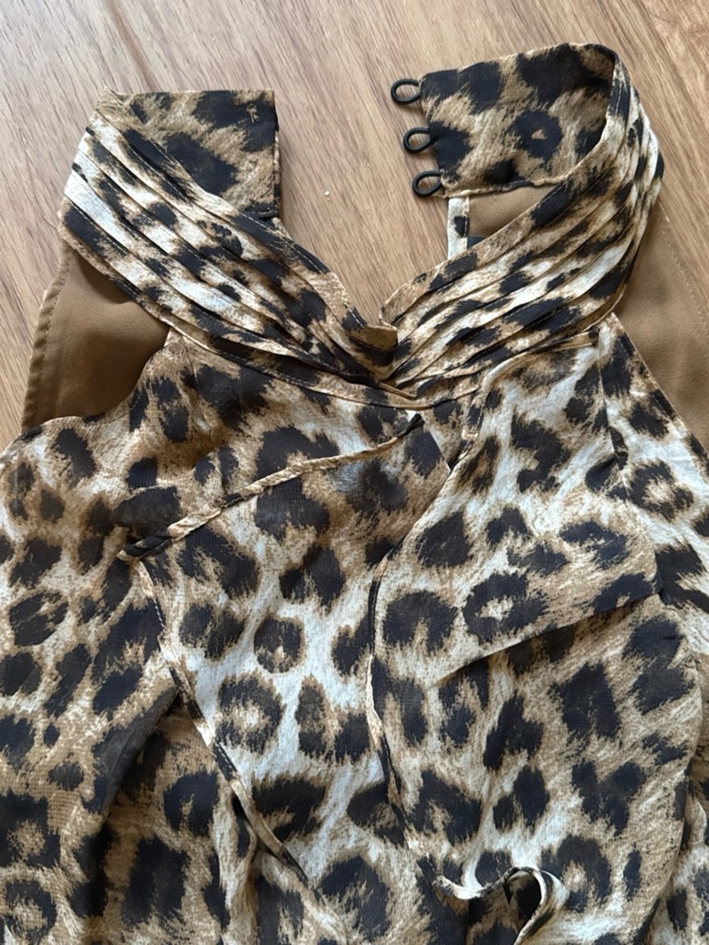 Apt. 9 Leopard Print Ruffle Halter Tank Top - Brown & Black - Picture 3 of 4